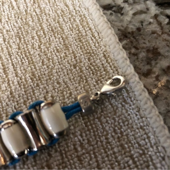 Lia Sophia porcelain white/silver/blue bracelet - Picture 3 of 5